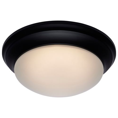 Main product image of 25W Flush Mount Twist & Lock Fixture LED 14" Matte Black Finish Frosted Glass