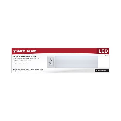 Main product image of 14W 18" LED Ceiling Wrap, Dual GFCI, 27K/30K/35K/40K/50K CCT Selectable