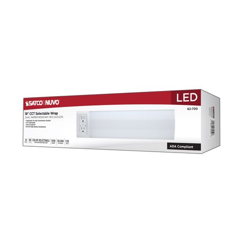 Main product image of 14W 18" LED Ceiling Wrap, Dual GFCI, 27K/30K/35K/40K/50K CCT Selectable