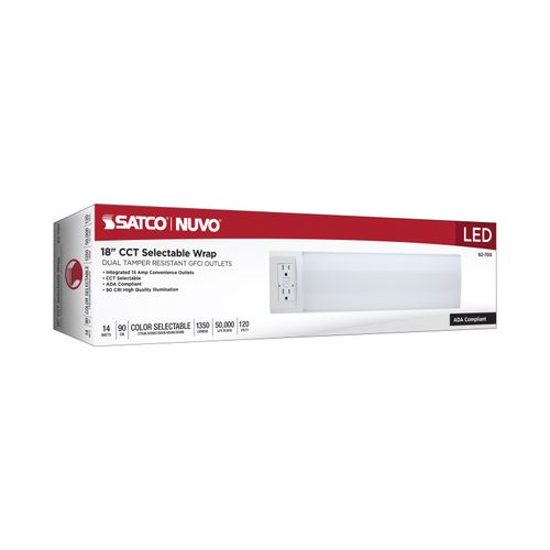 Main product image of 14W 18" LED Ceiling Wrap, Dual GFCI, 27K/30K/35K/40K/50K CCT Selectable