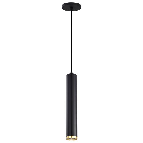 Main product image of Century 12 Watt 16" LED Pendant Matte Black and Brushed Brass Finish
