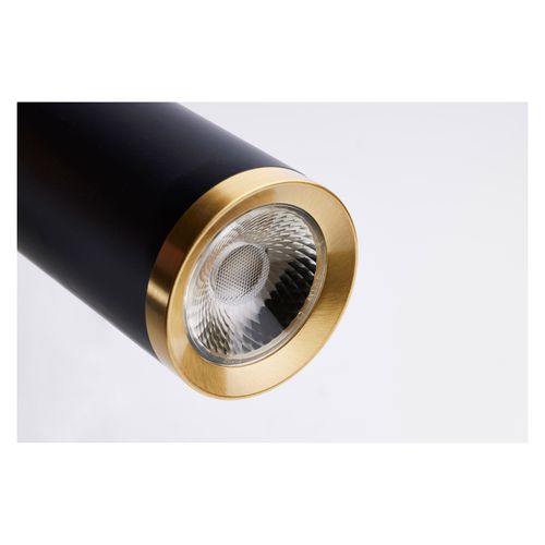 Main product image of Century 12 Watt 16" LED Pendant Matte Black and Brushed Brass Finish