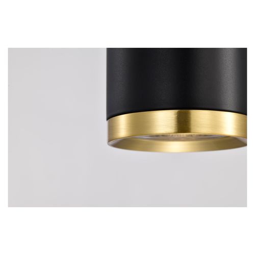 Main product image of Century 12 Watt 16" LED Pendant Matte Black and Brushed Brass Finish