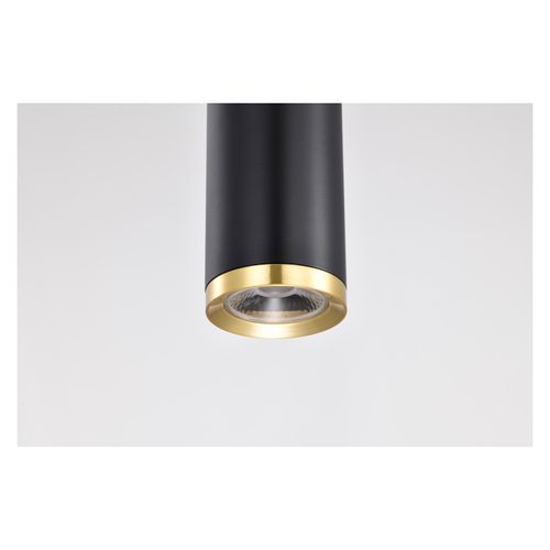 Main product image of Century 12 Watt 16" LED Pendant Matte Black and Brushed Brass Finish
