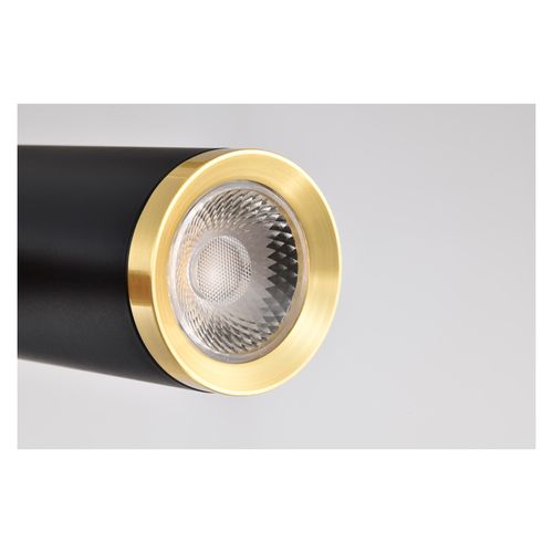 Main product image of Century 12 Watt 16" LED Pendant Matte Black and Brushed Brass Finish