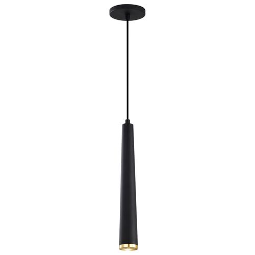 Main product image of Melrose 12 Watt 16" LED Pendant Matte Black and Brushed Brass Finish