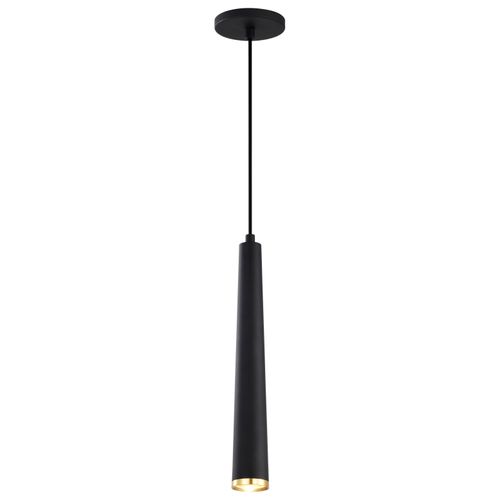 Main product image of Melrose 12 Watt 16" LED Pendant Matte Black and Brushed Brass Finish
