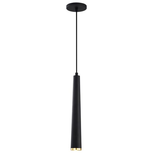 Main product image of Melrose 12 Watt 16" LED Pendant Matte Black and Brushed Brass Finish