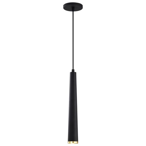Main product image of Melrose 12 Watt 16" LED Pendant Matte Black and Brushed Brass Finish