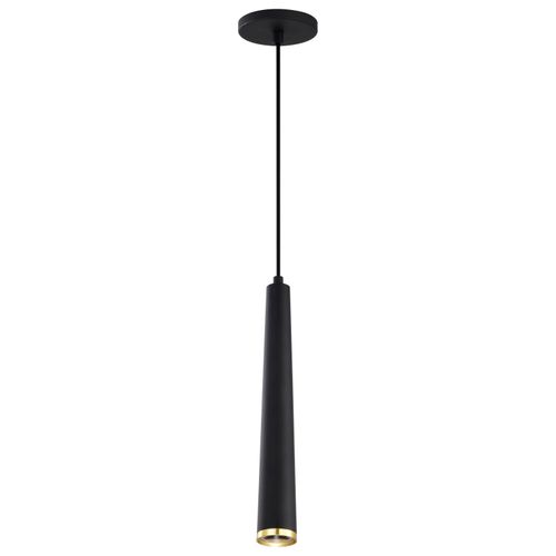 Main product image of Melrose 12 Watt 16" LED Pendant Matte Black and Brushed Brass Finish
