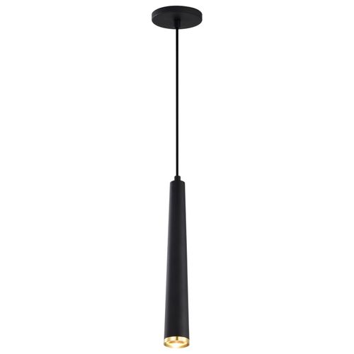 Main product image of Melrose 12 Watt 16" LED Pendant Matte Black and Brushed Brass Finish