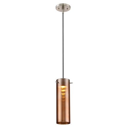 Main product image of Pulse LED Mini Pendant w/ Copper Glass Brushed Nickel Finish