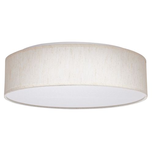 Main product image of 15" CCT Selectable Fabric Drum LED Decor Flush Mount Fixture Beige Fabric Shade Acrylic Diffuser