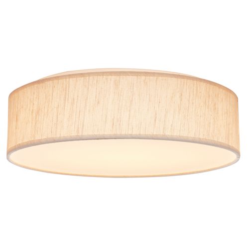 Main product image of 15" CCT Selectable Fabric Drum LED Decor Flush Mount Fixture Beige Fabric Shade Acrylic Diffuser
