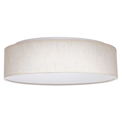 Main product image of 15" CCT Selectable Fabric Drum LED Decor Flush Mount Fixture Beige Fabric Shade Acrylic Diffuser