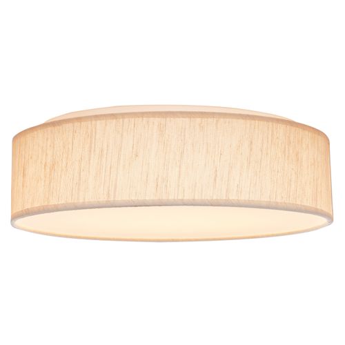 Main product image of 15" CCT Selectable Fabric Drum LED Decor Flush Mount Fixture Beige Fabric Shade Acrylic Diffuser