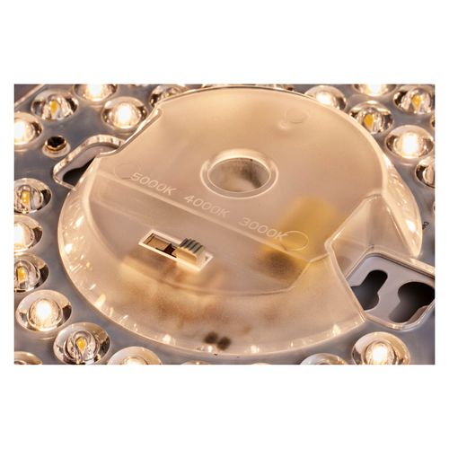 Main product image of 15" CCT Selectable Fabric Drum LED Decor Flush Mount Fixture White Fabric Shade Acrylic Diffuser