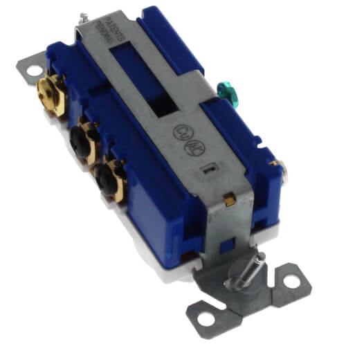 1P, 3W Grounding White Switch/Plug Combo, 15A (120V)