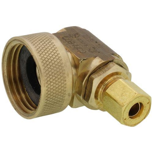 Main product image of 1/4" OD Comp x Female Swivel Hose, Angle Ice Maker Elbow, Lead Free (Rough Brass)