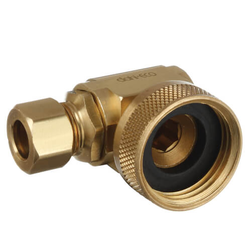 3/8" OD Comp x Female Swivel Hose, Angle Dishwasher Elbow, Lead Free (Rough Brass)