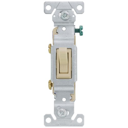 Main product image of 1P, 1/2 HP Ivory Toggle Switch, 15A (120V)
