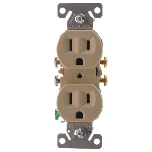 Ivory Residential Electrical Duplex Receptacle (15A, 125V)