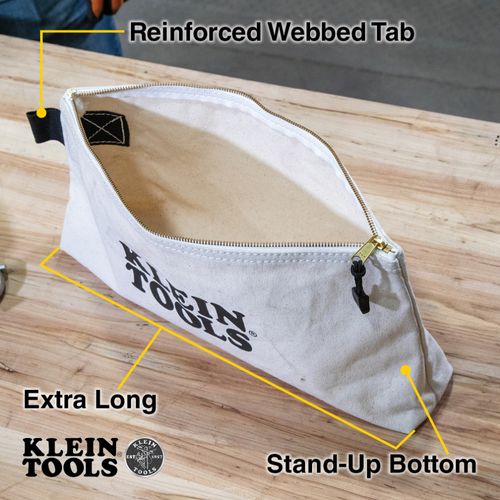 Main product image of 16" Extra-Long Canvas Tool Pouch/Zipper Bag (Natural)