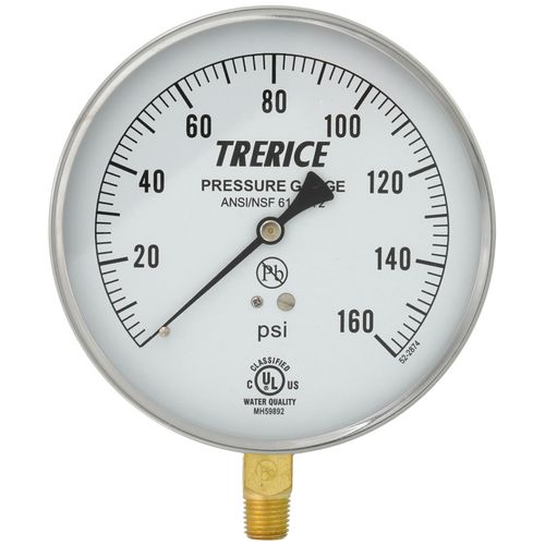 Main product image of 620B, 4-1/2" Pressure Gauge with Lower Mount (0-160 PSI)