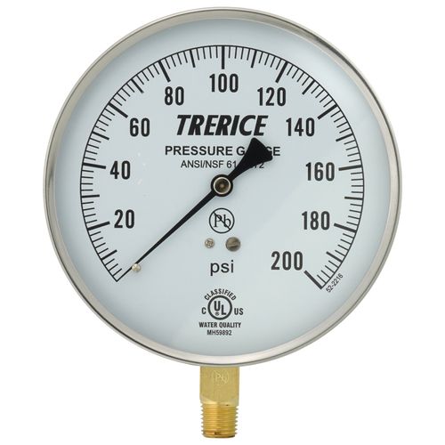 Main product image of 620B, 4-1/2" Pressure Gauge with Lower Mount (0-200 PSI)