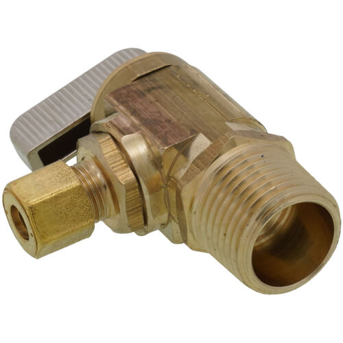 Main product image of 1/2" Female Solder or 1/2" MIP x 1/4" OD Compression Angle Mini Ball Stop Valve, Lead Free (Rough Brass)