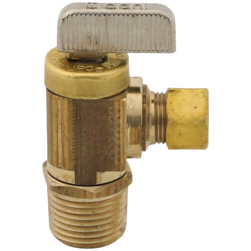 Main product image of 1/2" Fem Solder or 1/2" MIP x 3/8" OD Comp Angle Mini Ball Valve Supply Stop, LF (Brass)
