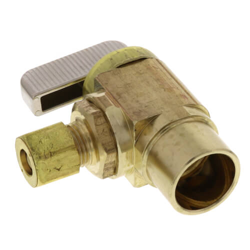 Main product image of 1/2" Female Solder x 1/4" OD Compression Angle Stop Valve, Lead Free (Rough Brass)