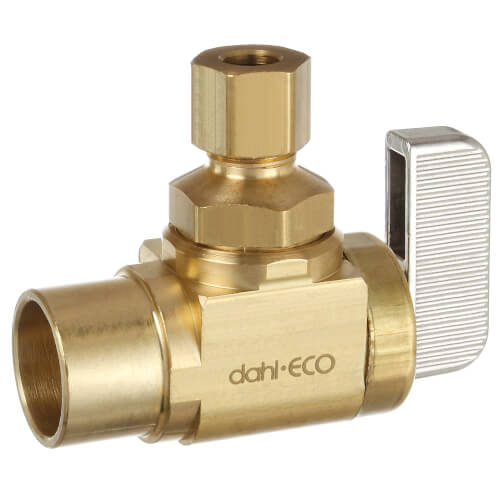 Main product image of 1/2" Female Solder x 1/4" OD Compression Angle Stop Valve, Lead Free (Rough Brass)