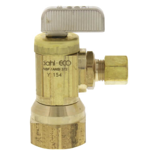 1/2" FIP x 1/4" OD Compression Angle Stop Valve, Lead Free (Rough Brass)