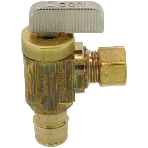 Main product image of 1/2" Expansion PEX Full-Port Angle Stop Valve, Lead Free (Rough Brass)