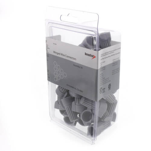 Large Gray Winged Wire Connector, Size 78B, 14-8 AWG, 600V Max. (50-Pack)