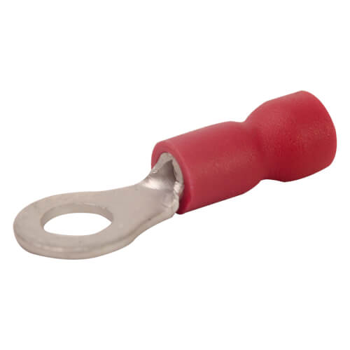 Insulated Solderless Closed Ring Terminal, 22-18 AWG, #8 Stud (50 Pack)