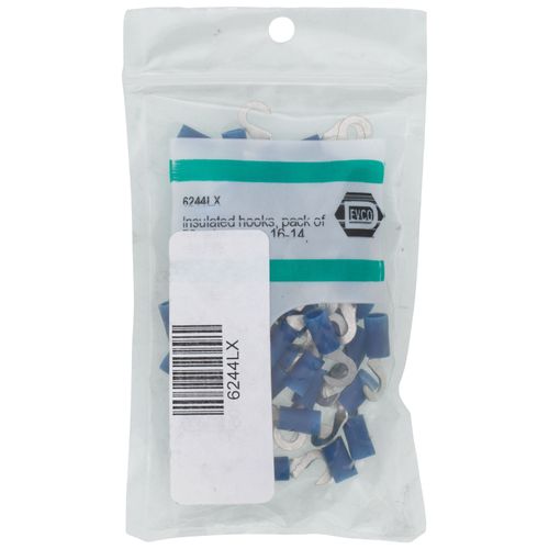 Main product image of Insulated Solderless Hook Terminal, 16-14 AWG, #8 Stud (50 Pack)