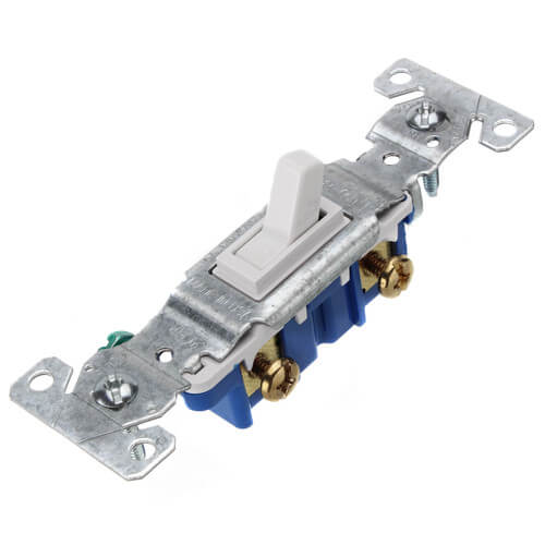 1P, 1/2 HP White Toggle Switch, 15A (120V)