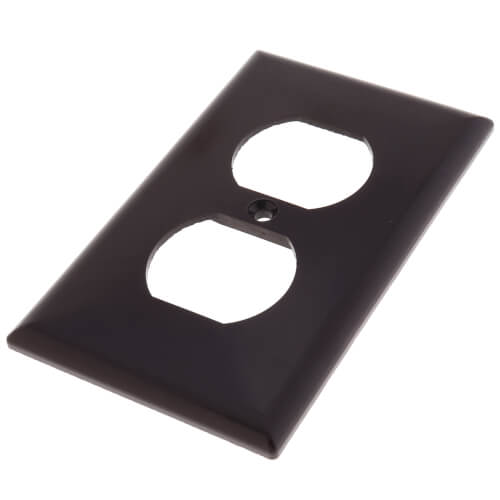 Duplex receptacle cover with 1/2" mounting screws (Brown)