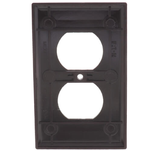 Duplex receptacle cover with 1/2" mounting screws (Brown)