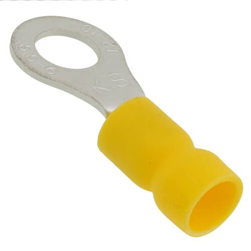 Main product image of Insulated Solderless Closed Ring Terminal, 12-10 AWG, 1/4" Stud (50 Pack)