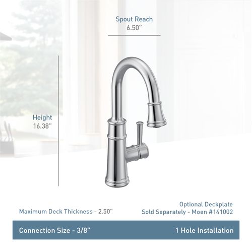 Main product image of Belfield 1 Handle Pulldown Bar Faucet, 1.5 GPM, 6260 (Chrome)