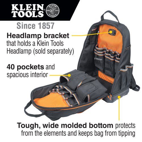 62800BP - Klein Tools 62800BP - 40-Pocket Tradesman Pro™ XL Tool Bag ...