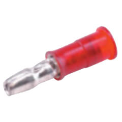 Insulated Bullet Plug Terminal, 22-18 AWG, Tab Size .157 (50 Pack)