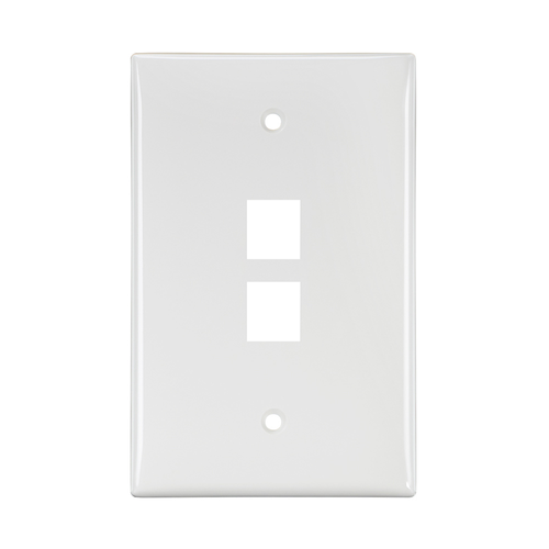 Main product image of Midsize Single-Gang Quickport, Wallplate, 2-port (White)