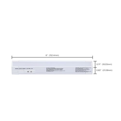 Main product image of 2W 6" LED Under Cabinet, 30K/40K/50K CCT Selectable, White Finish, 120V