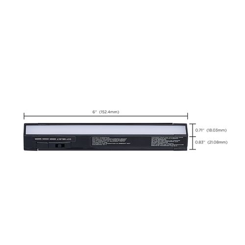 Main product image of 2W 6" LED Under Cabinet, 30K/40K/50K CCT Selectable, Black Finish, 120V