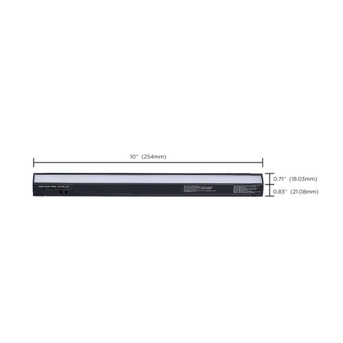 Main product image of 4W 10" LED Under Cabinet, 30K/40K/50K CCT Selectable, Black Finish 120V