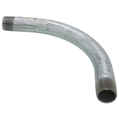 Main product image of 1" Galvanized Rigid 90-Degree Conduit Elbow